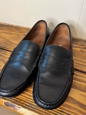 Polo Ralph Lauren Reynold Black Leather Penny Loafer Slip-On Dress Shoes 9.5D